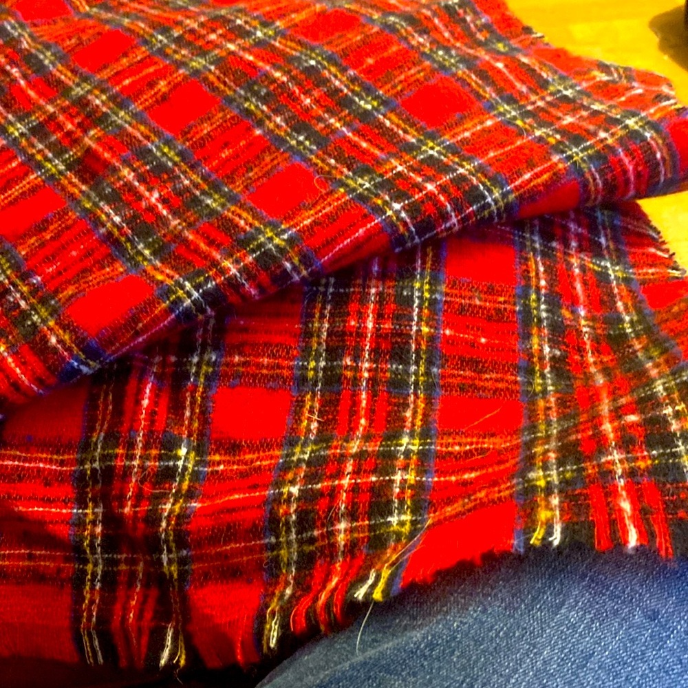 3/$15. Plaid scarf, extra large , 26” by 76”